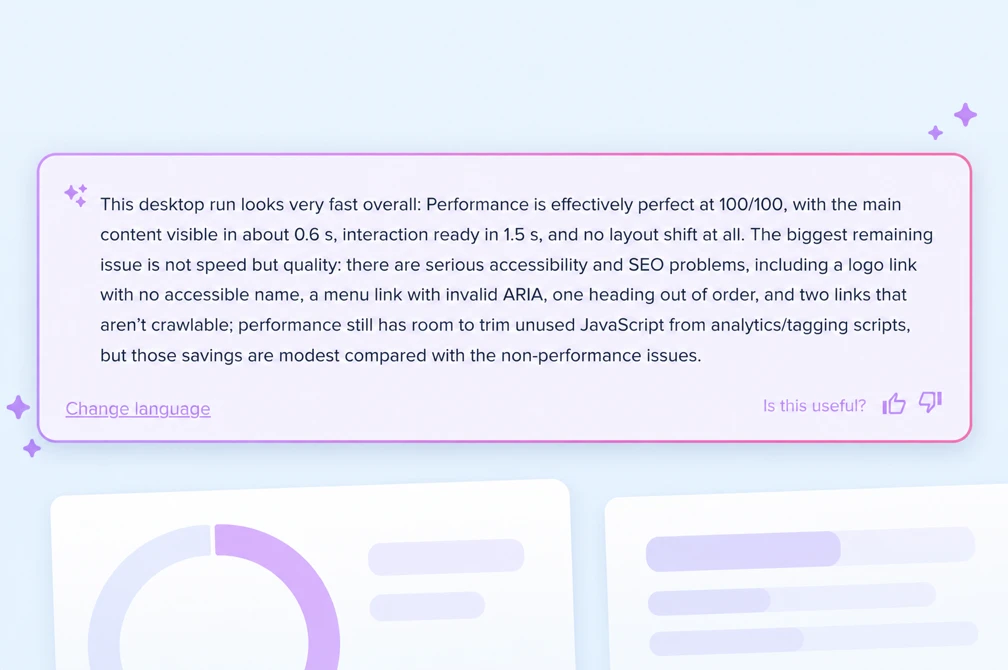 Crazy Egg AI explaining Page Speed audit results in plain language